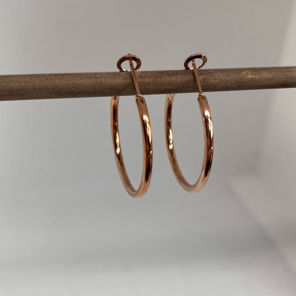 Rose Gold Hoop Earrings NWT